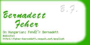 bernadett feher business card